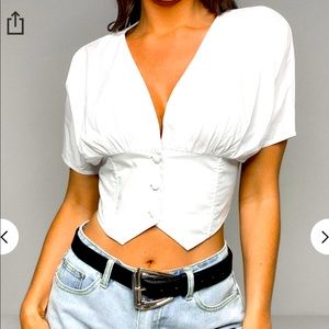 Missguided Corset White Crop Top size US 8